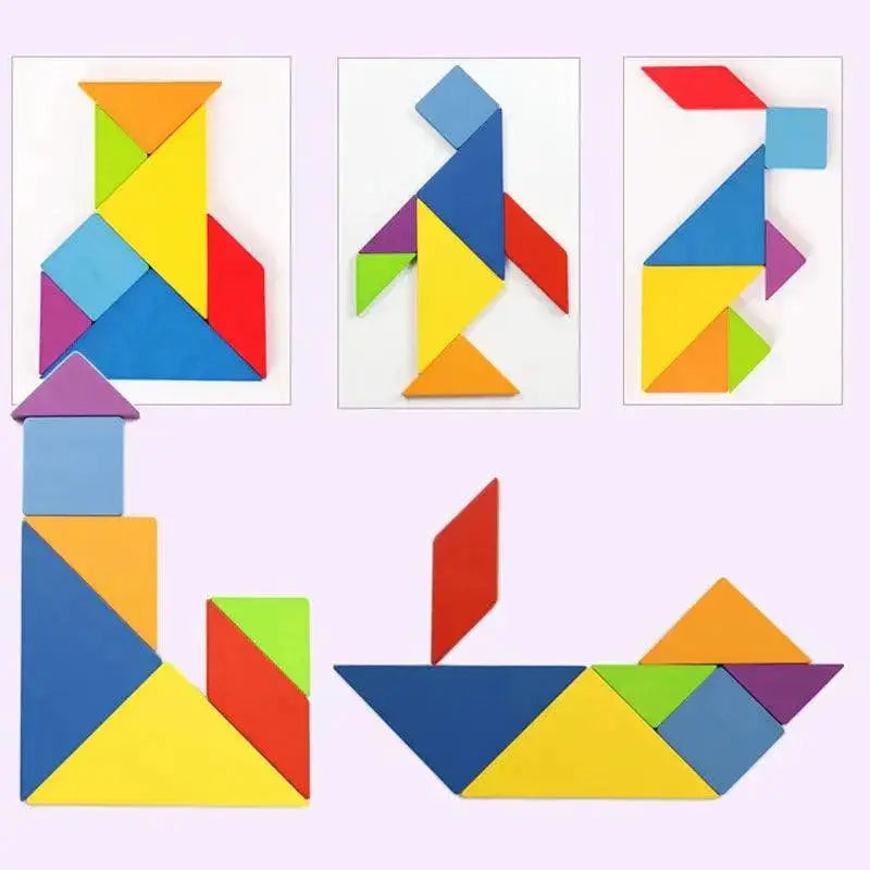 Wooden Animal Jigsaw Puzzle Tangram Toy for Kids Gift Idea
