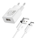 Universal 5V 2A Wall Charger and USB Type-C Cable