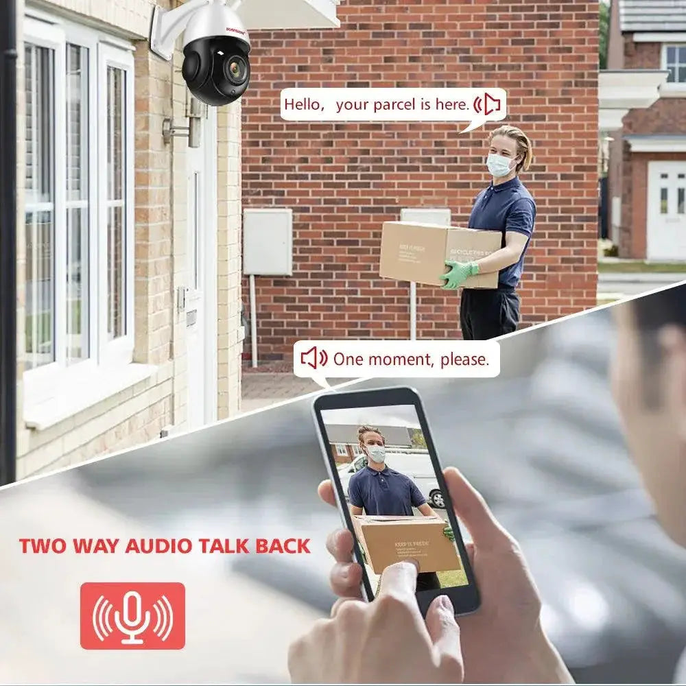 Smart AI Outdoor Security Camera Night Vision 30X Zoom