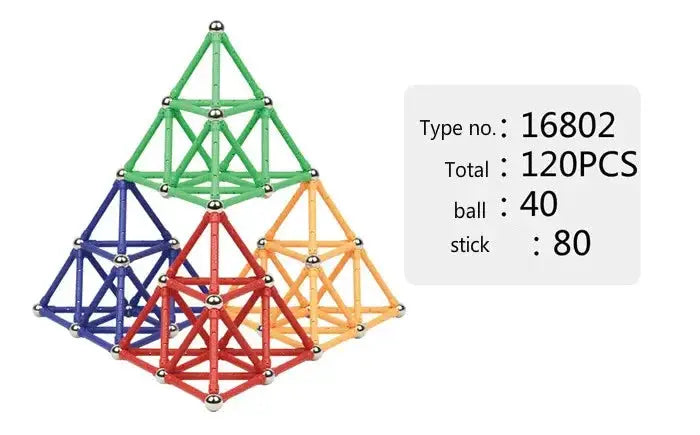 LFAYER 3D Long Magnetic Sticks Building Blocks For Kids