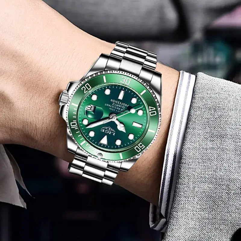 LIGE Diver Watch Stylish Waterproof Wristwatch for Adventure
