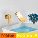 Waterfall Water Basin Faucet Chrome Matte Black In Wall Installation