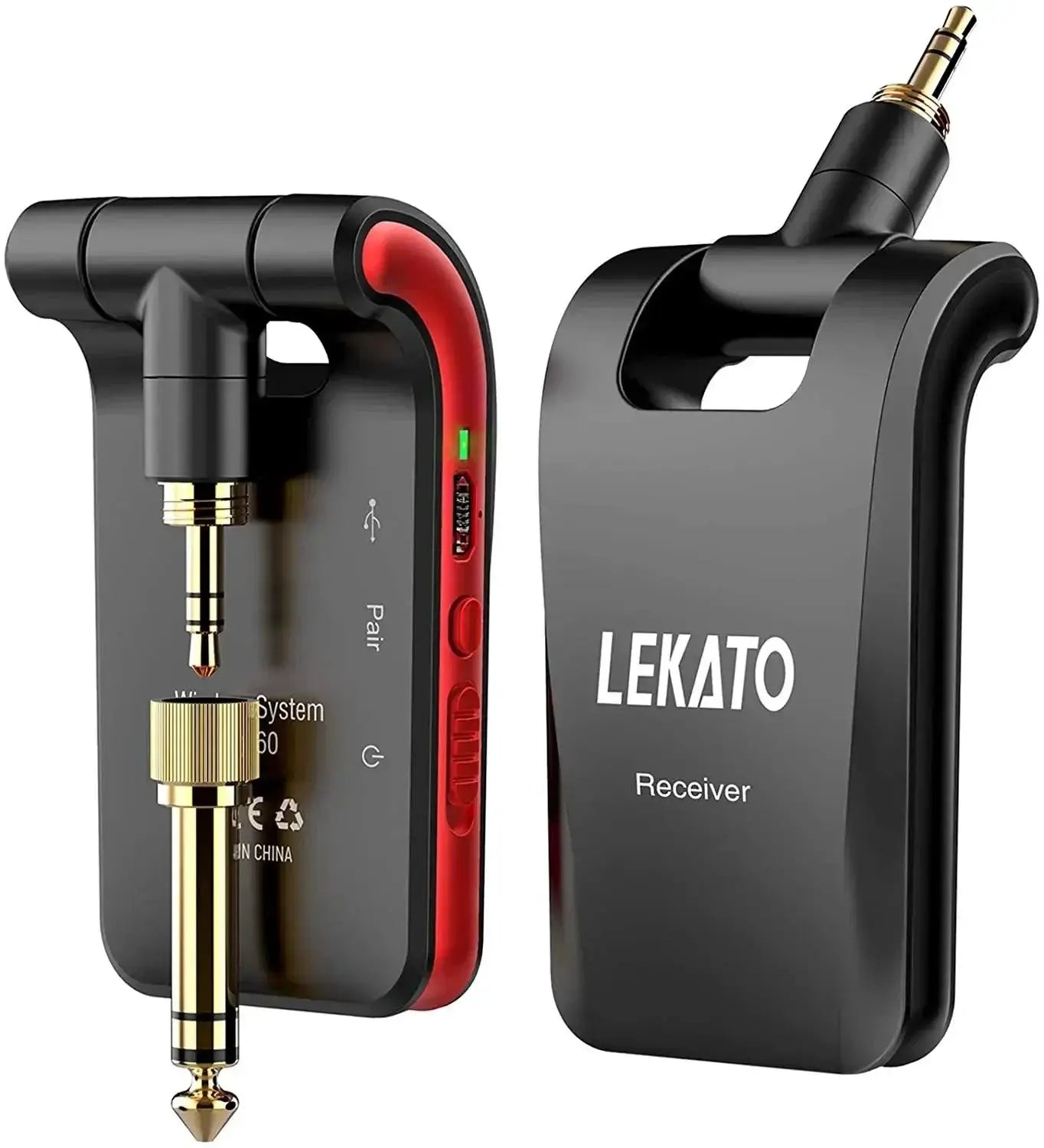 Lekato WS60 Wireless Guitar Transmitter 2 In 1 Receiver