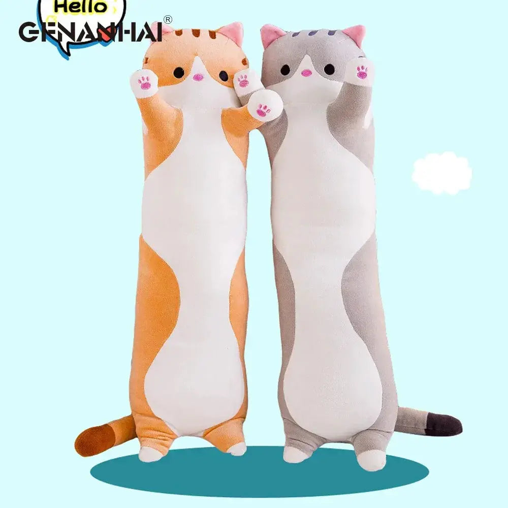 Long Cat Plush Toy Pillow 50 To 130CM Soft Cuddle Companion