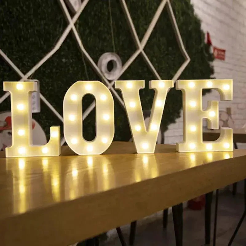 Battery Operated LED Alphabet Lights for Home Party Decor