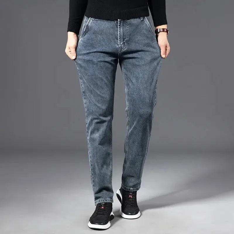ICPANS Autumn Denim Jeans Men Straight Stretch Regular