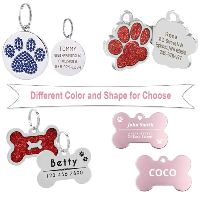 Engraved Personalized Pet ID Tags Custom Dog Collar Tags