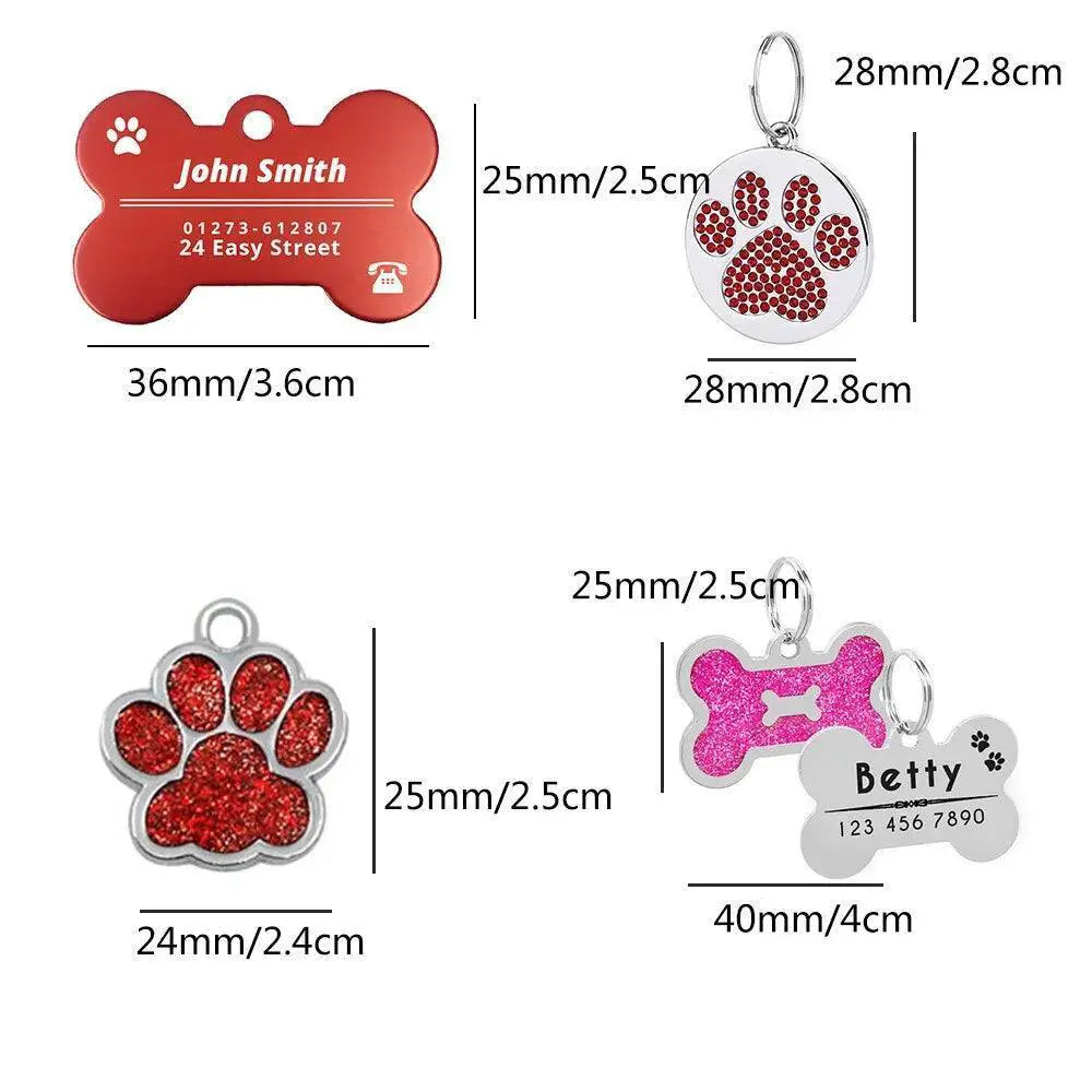 Engraved Personalized Pet ID Tags Custom Dog Collar Tags