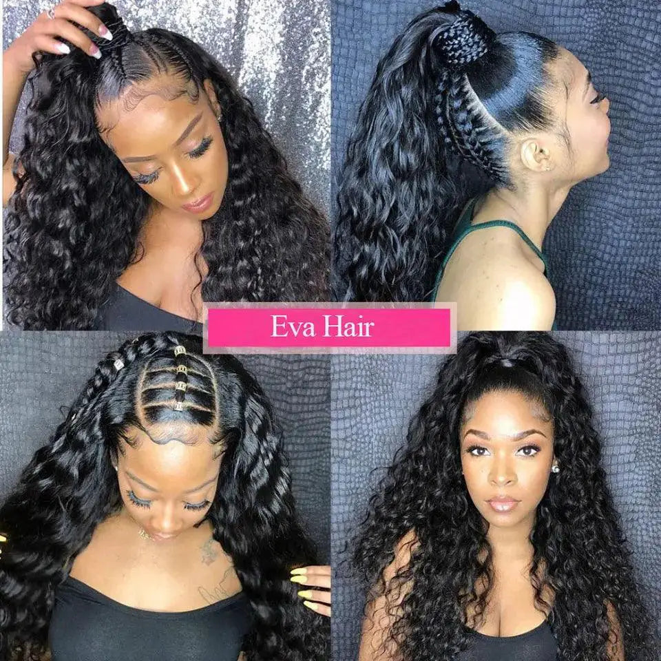 360 Full Lace Curly Human Hair Wig For Women Pre Plucked