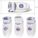 1981 3in1 Electric Women Epilator Hair Removal Tool for Smooth Skin