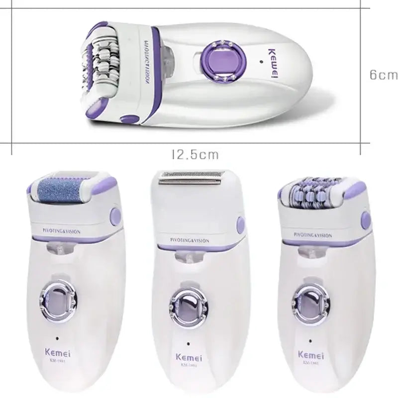 1981 3in1 Electric Women Epilator Hair Removal Tool