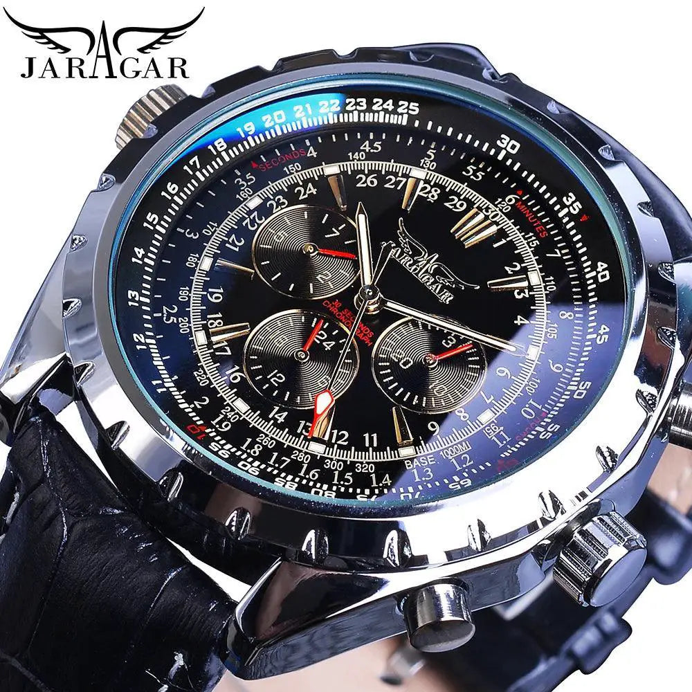 Jaragar Pilot Automatic Mechanical Watch Luxury for Men