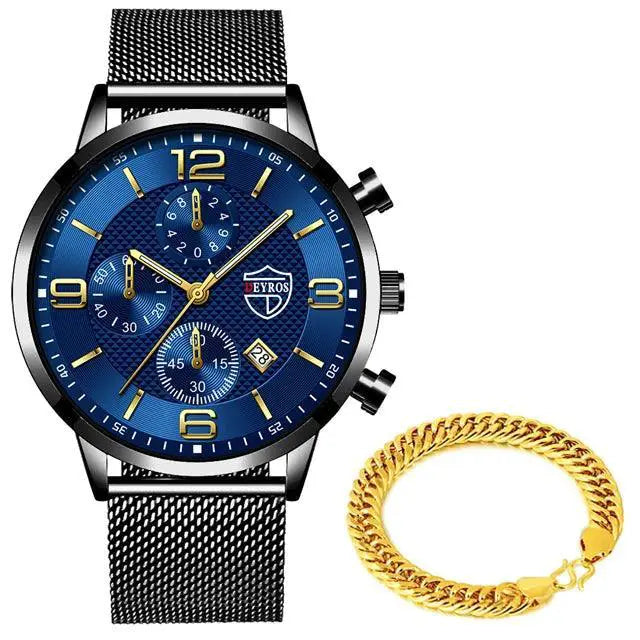 Elegant Mesh Steel Watch for Gentlemen — product view 9