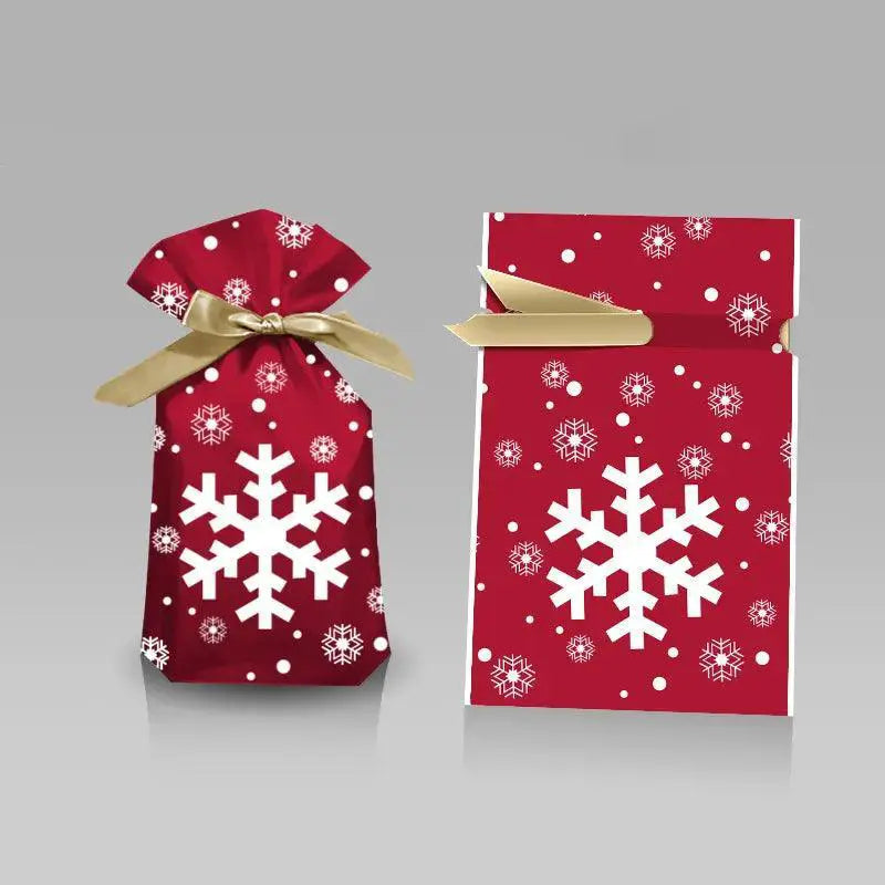 Santa Candy Bags With Snowflakes Durable Gift Wrap