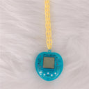 Y2K Electronic Pet Game Pendant Necklace with Rainbow Charms