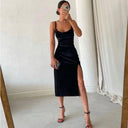 Hugcitar Velvet Maxi Dress Desk Date