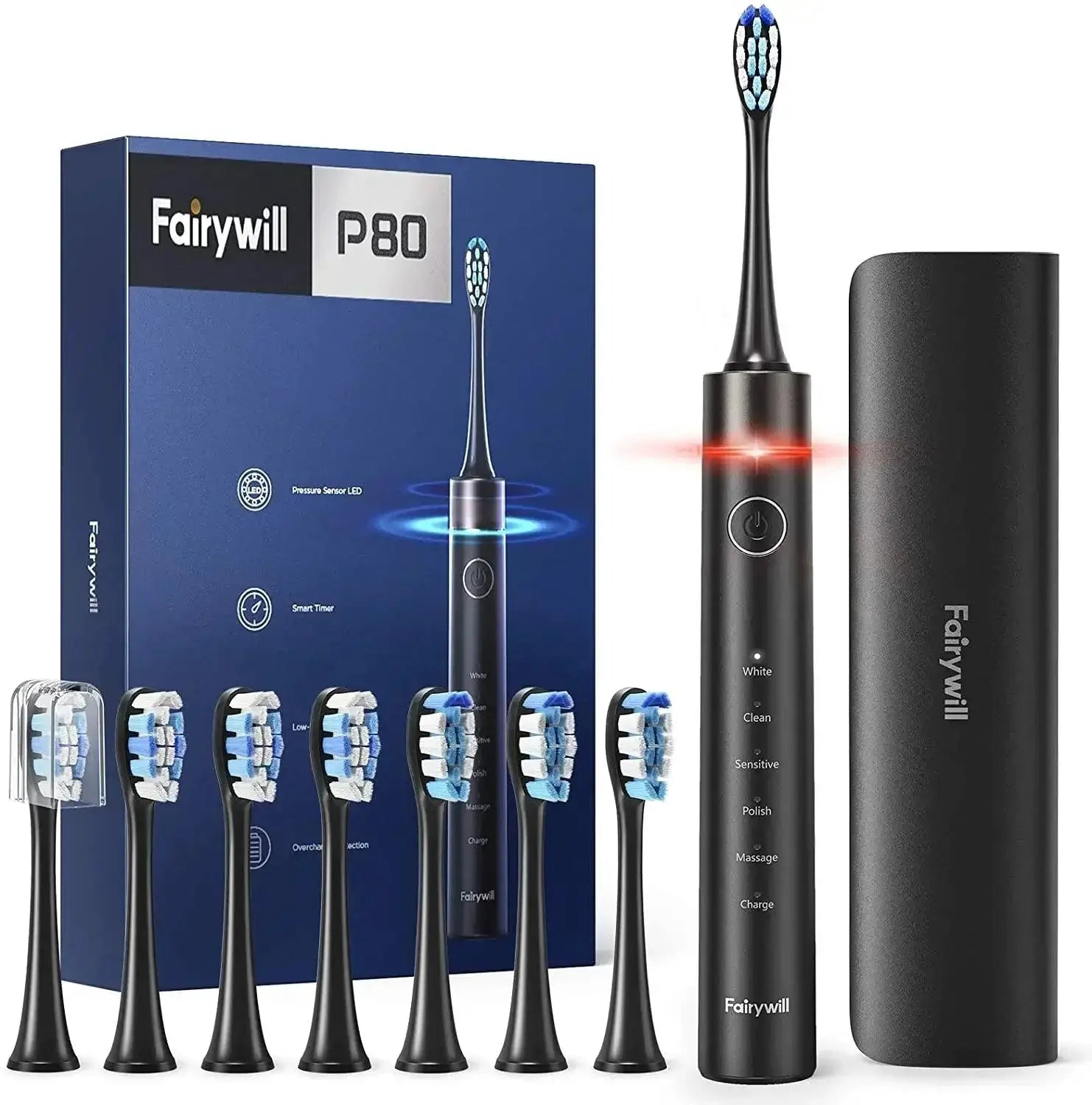 Fairywill P80 Sonic Electric Toothbrush With Pressure Sensor