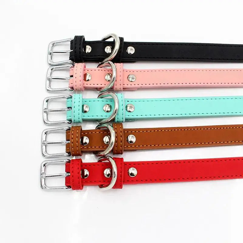 Affordable Leather Pet Collar for Small Dogs and Cats