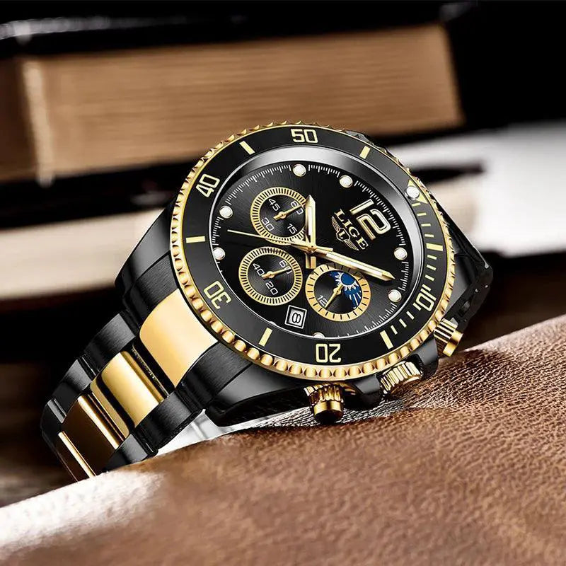 Moon Phase Chronograph Sport Watch Waterproof Performance