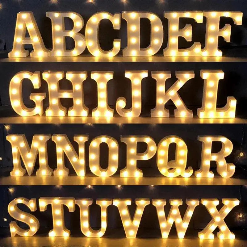 Battery Operated LED Alphabet Lights for Home Party Decor