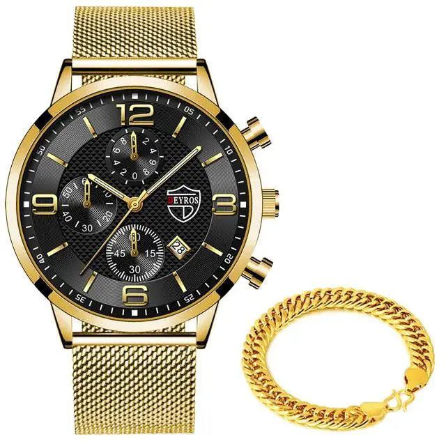 Elegant Mesh Steel Watch for Gentlemen — product view 12
