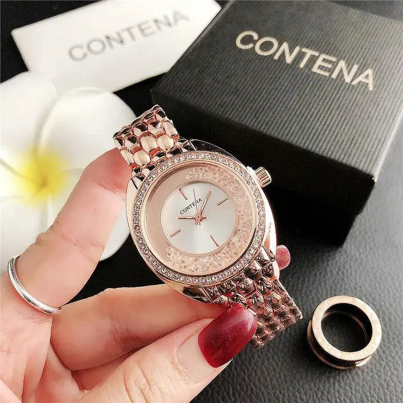 Luxury Gold Rhinestone Womens Watch Timeless Elegance