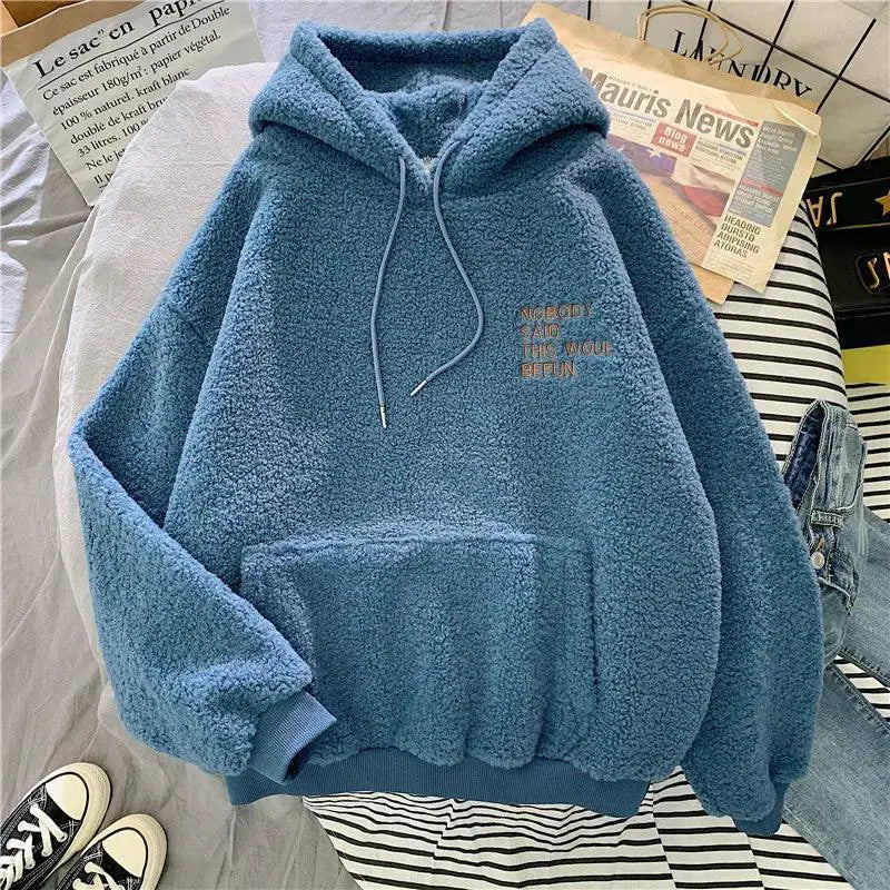 Blue Velvet Cashmere Hoodie Stay Warm And Stylish For Winter