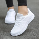 White Breathable Mesh Women's Sneakers for Gym and Casual Wear