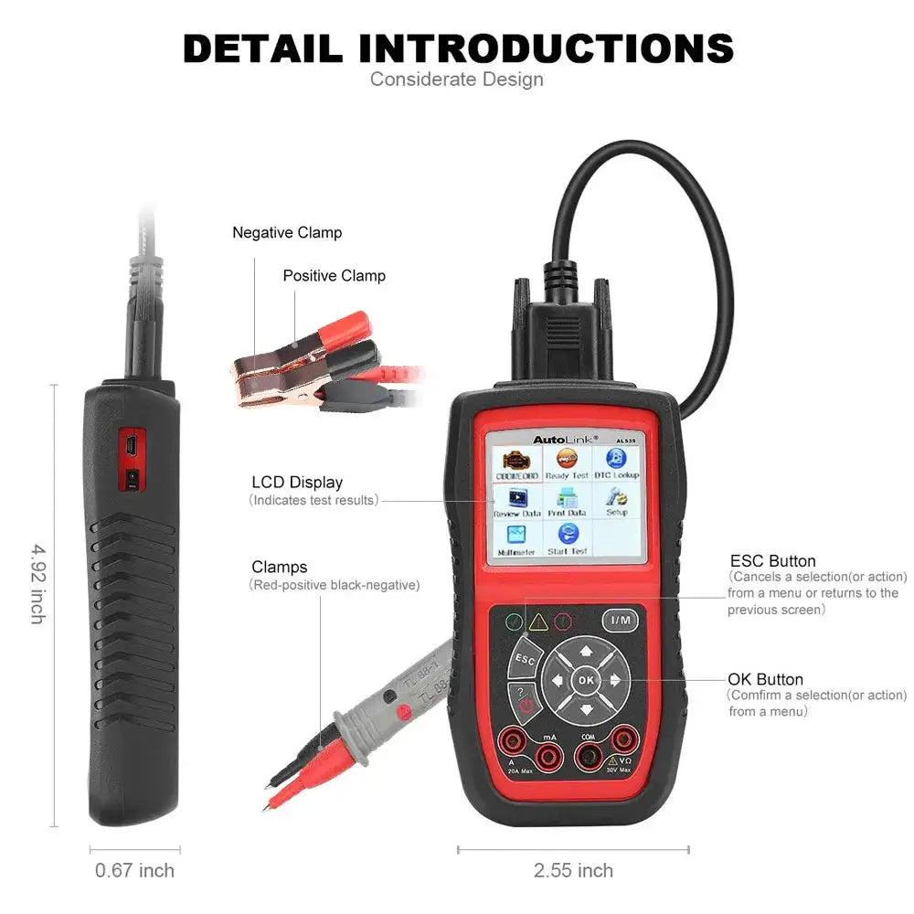 Autel AL539B OBD2 Scanner and Battery Tester — product view 5