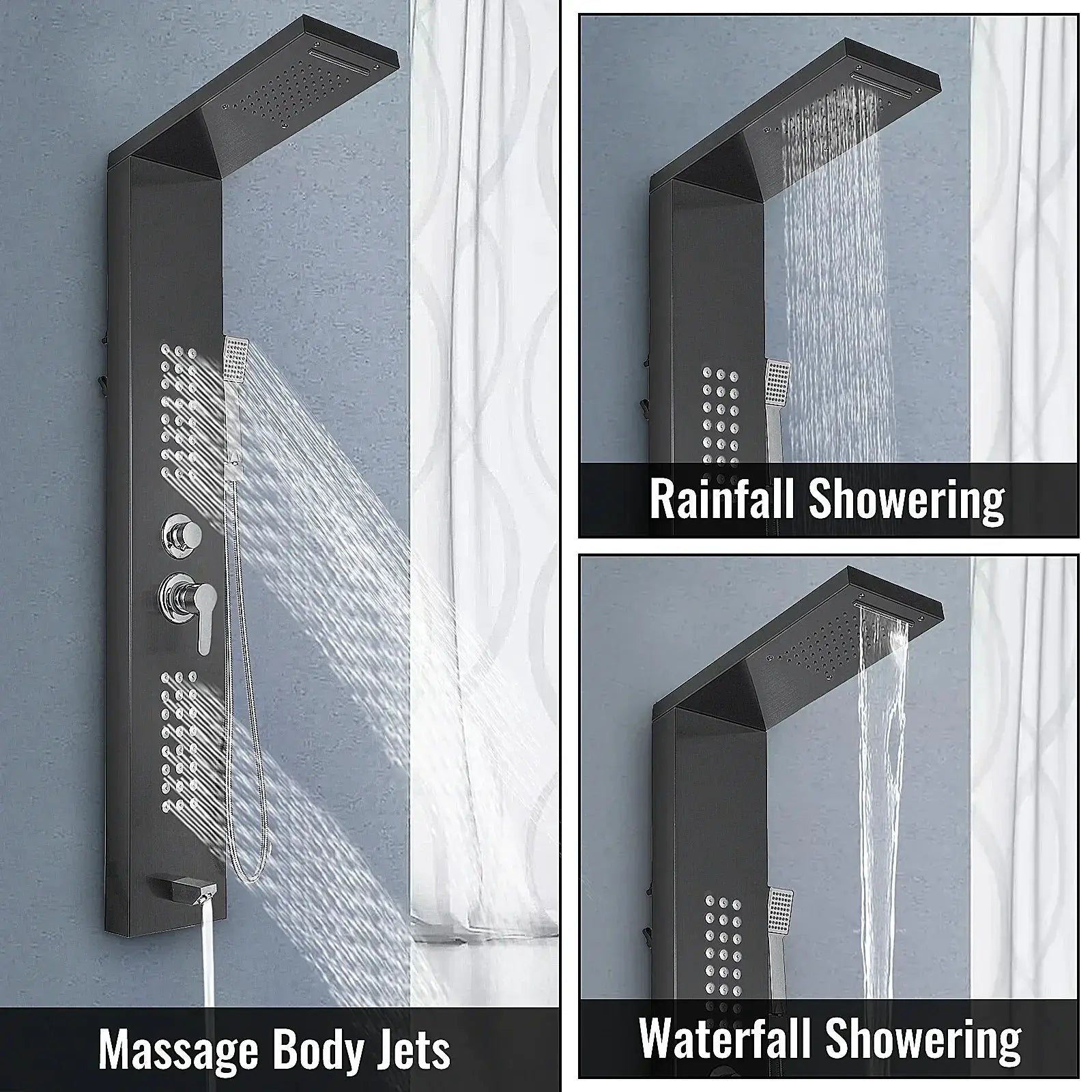 VEVOR LED Light Shower Panel System With Massage Jets