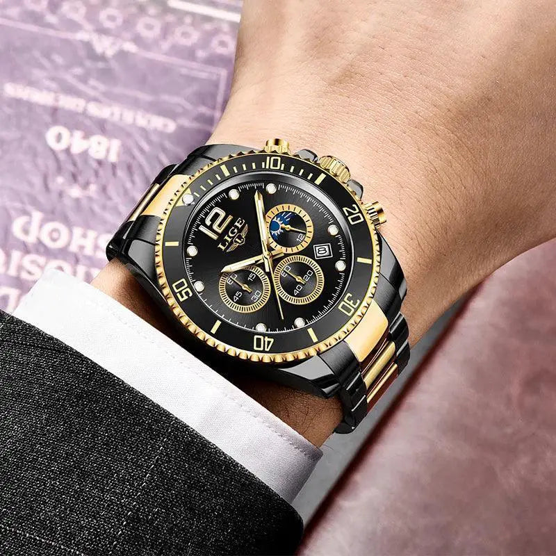 Moon Phase Chronograph Sport Watch Waterproof Performance