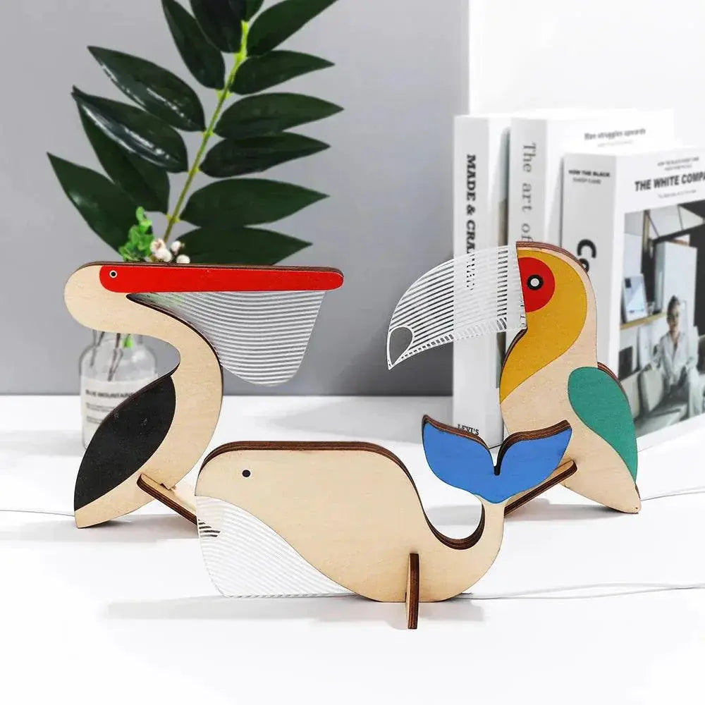 Animals LED Night Light Wood Acrylic USB Lamp For Kids