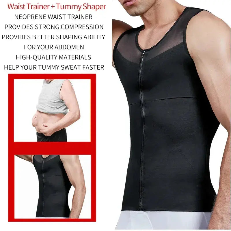 Men's Slimming Shapewear Compression Shirt With Zipper