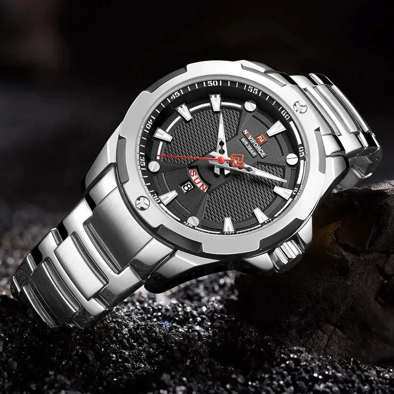 Naviforce Men's Stainless Steel Waterproof Sports Watch