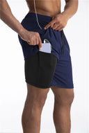 Summer Running Shorts Men 2 in 1 Quick Dry Gym Shorts
