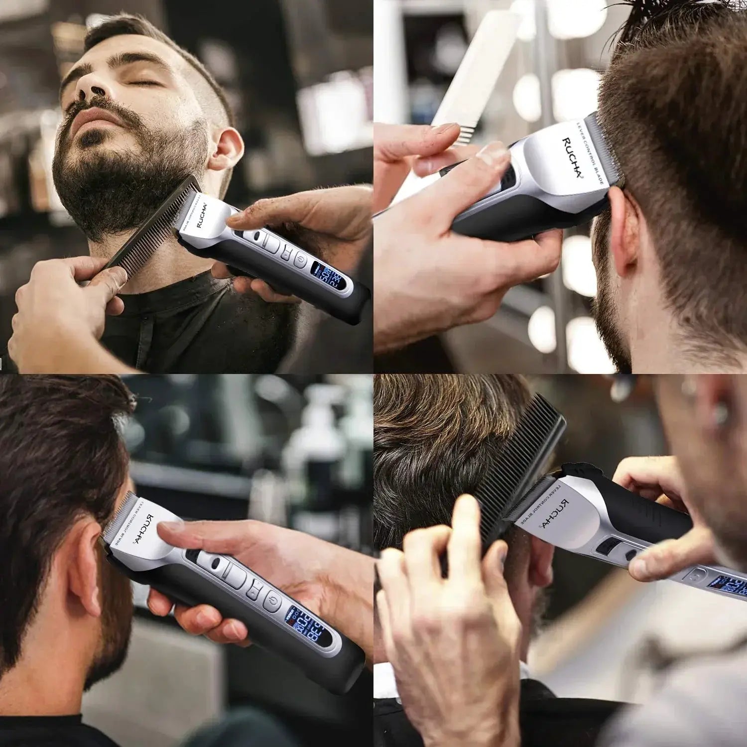Professional Hair Clipper Titanium Ceramic Blade Trimmer