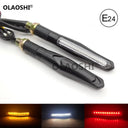 Dual Color Water Flowing Motorcycle LED Turn Signals Blinkers Safe Ride