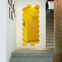 3D Hexagon Mirror Wall Art for Living