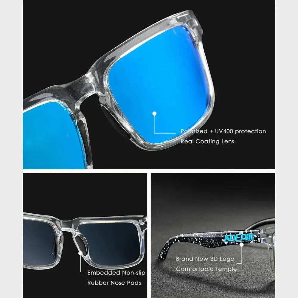 KDEAM Unisex Polarized Sunglasses Square Design 55mm