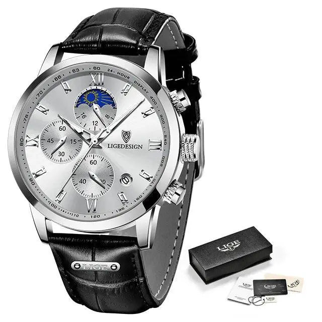Chronograph Leather Watch for Men Quartz — product view