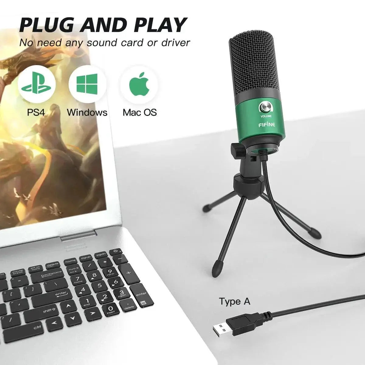 USB Condenser Microphone for Premium Laptop Recording