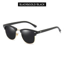 Retro Half Frame Polarized Sunglasses for Men and Women