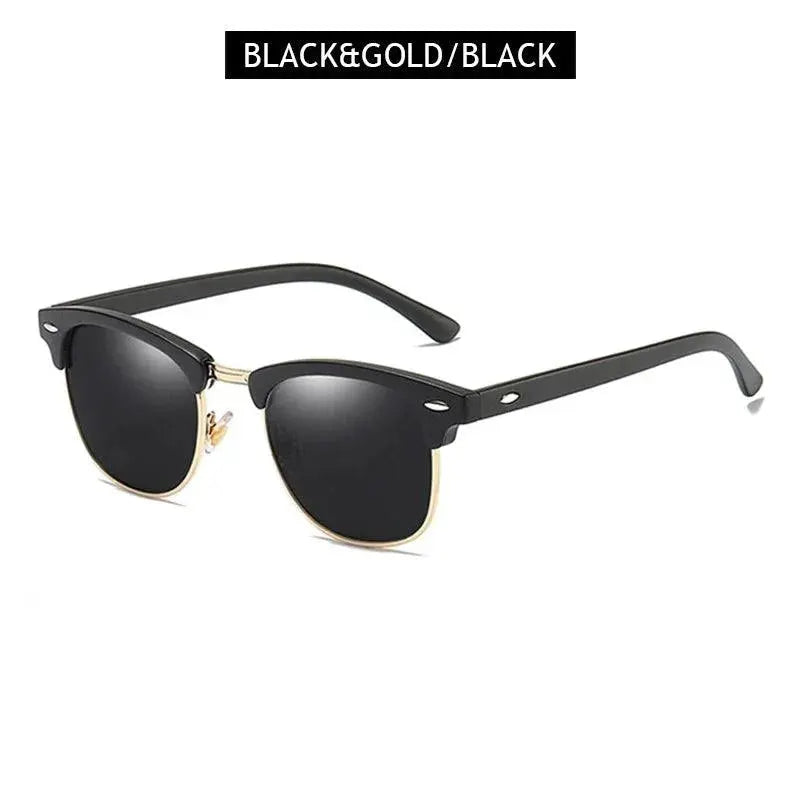 Retro Half Frame Polarized Sunglasses For Men And Women