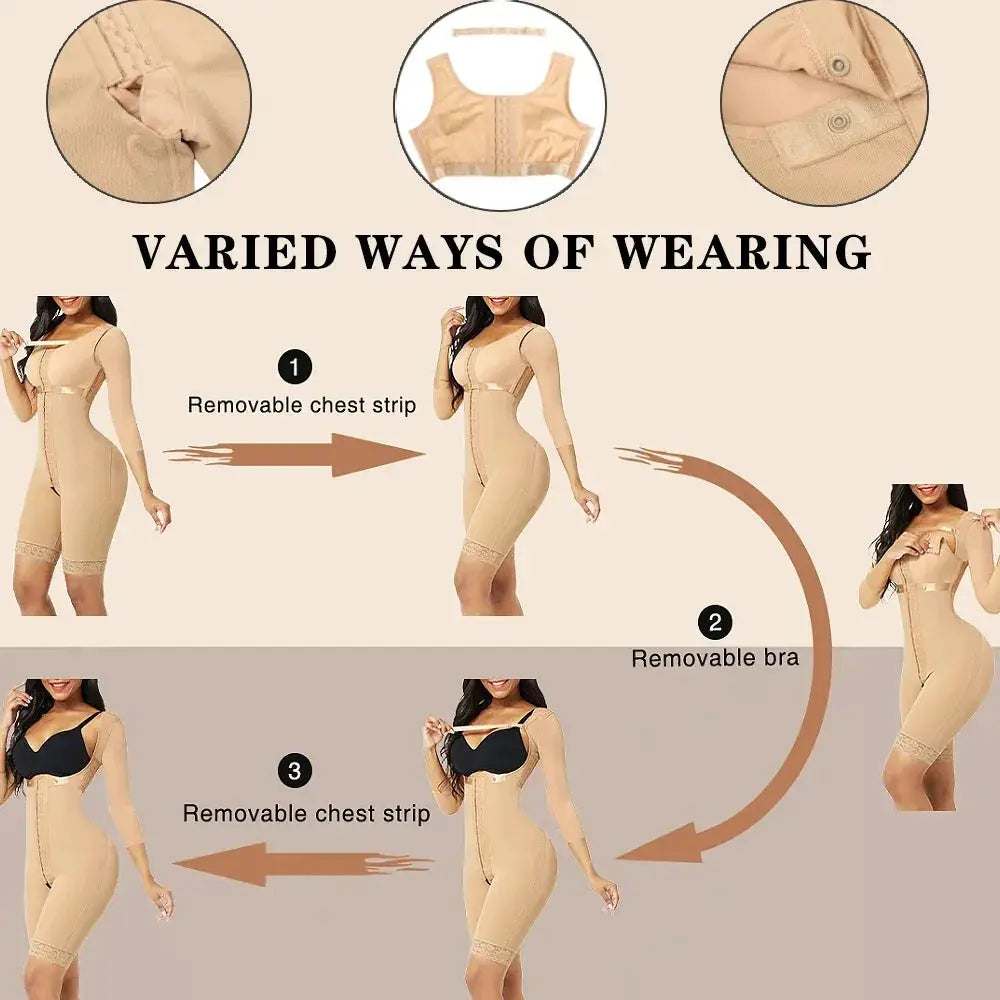 Colombianas Body Shaper Slimming Long Sleeve Corset