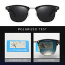 Retro Half Frame Polarized Sunglasses for Men and Women