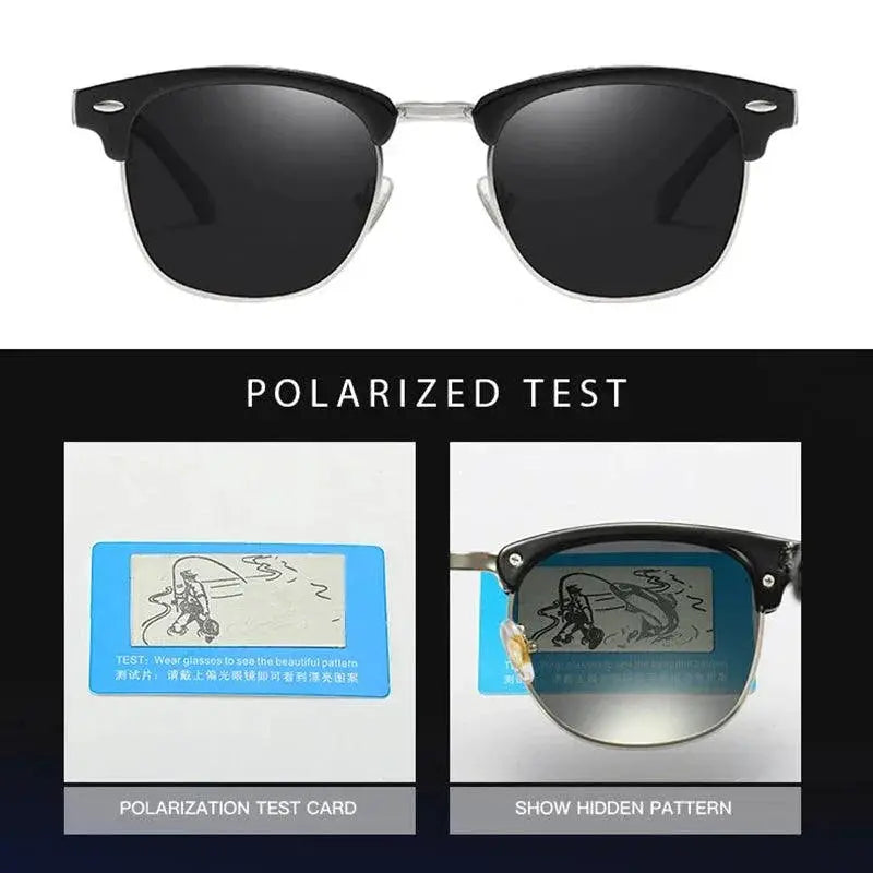 Retro Half Frame Polarized Sunglasses For Men And Women