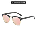 Retro Half Frame Polarized Sunglasses for Men and Women