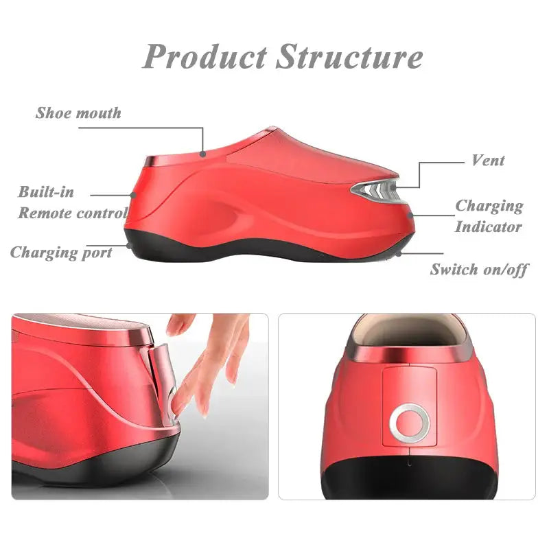 1pcs Intelligent Foot Massager Shoe Improve Blood Circulation Electric Walkable Massage Shoes 4 Colors Air Heating