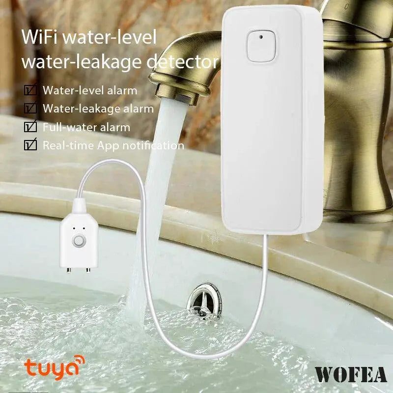 Smart Water Overflow Sensor WiFi Leak Detector Alarm System
