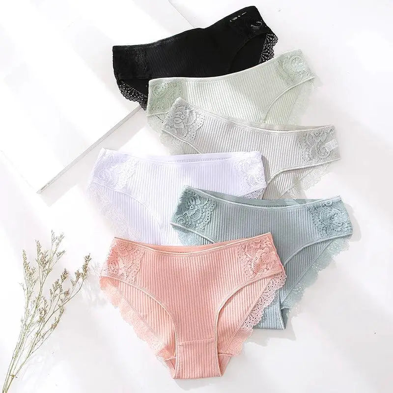 Floral Lace Panties Set Elegant Comfortable Lingerie